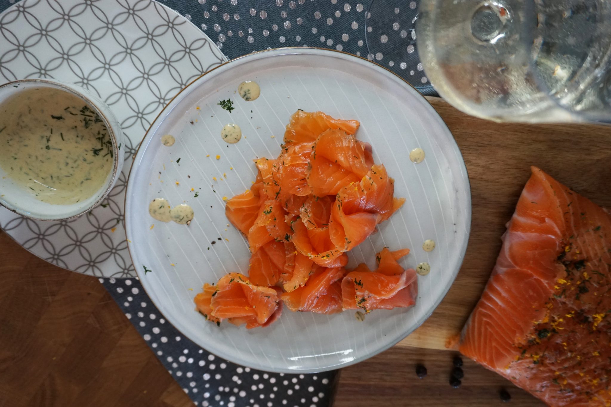 Gebeizter Lachs als gute Vorspeise zum Festmenü